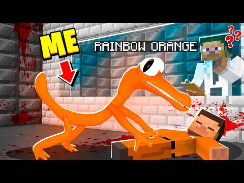 I Became ORANGE RAINBOW FRIENDS in MINECRAFT! - Minecraft Trolling Video