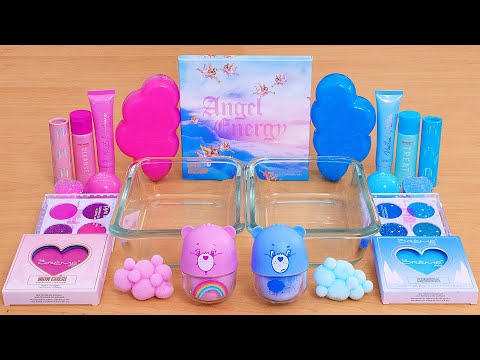 Pink vs Blue - Mixing Makeup Eyeshadow Into Slime ASMR