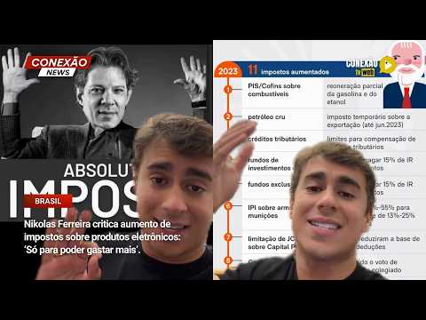 Vídeo: Nikolas Ferreira critica aumento de impostos sobre produtos eletrônicos: ‘Só para poder gastar mais’.