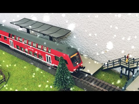 Winterliche Rundfahrt mit den neuen Doppeldeckerzug auf meiner Märklin H0 Anlage