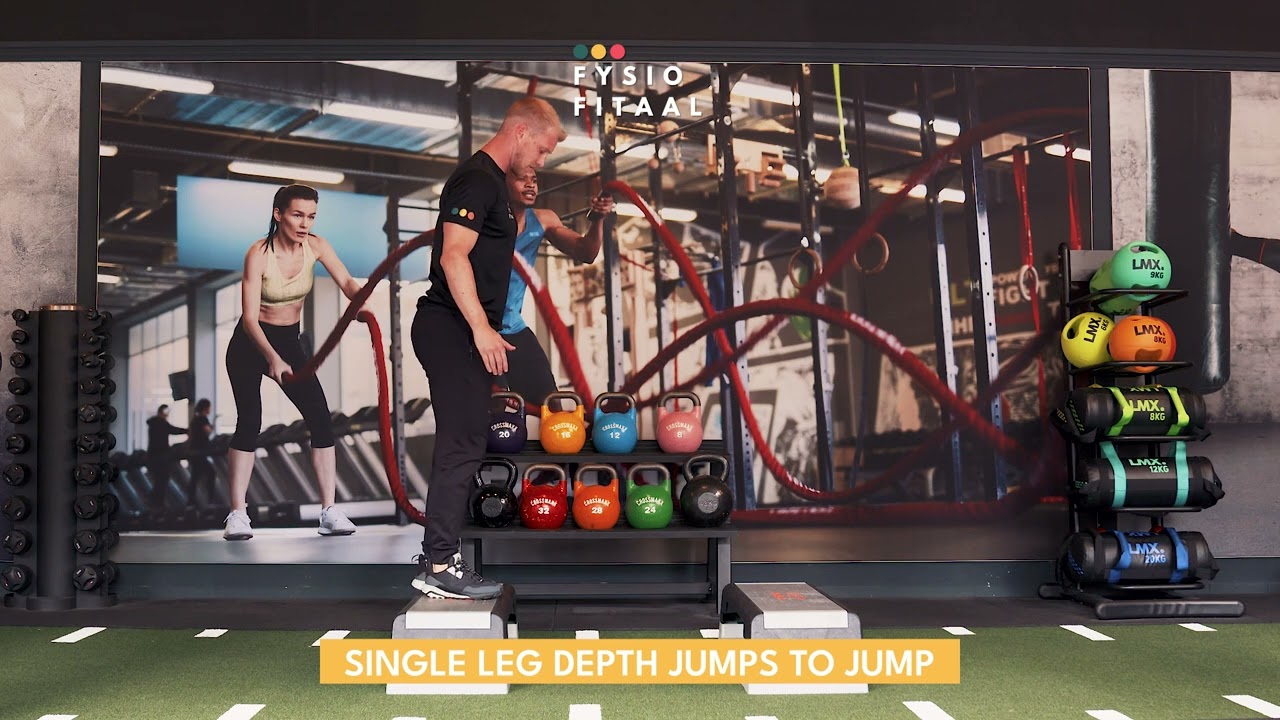 Video thumbnail: Single leg depth jumps to jump - instructional video