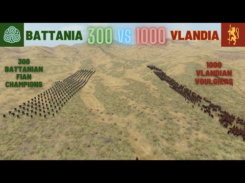 300 Battanian Fian Champions vs 1000 Vlandian Voulgiers #bannerlord