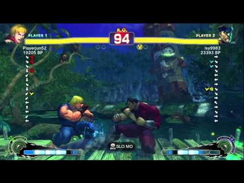 Playerjun52 [Ken] vs 藍弟 lsy9983 [Bison] SSF4 Japanese Online Ranked Matches - TRUE-HD