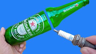 The easiest way to cut glass bottles with SPARK PLUGS! Simple and fast