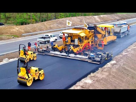 Incredible Modern Road Construction Machines, Fast Concrete Paving & Asphalt Paving Heavy Equipment