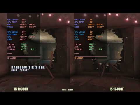 12th gen i5 12400f vs 11th gen  i5 11600k