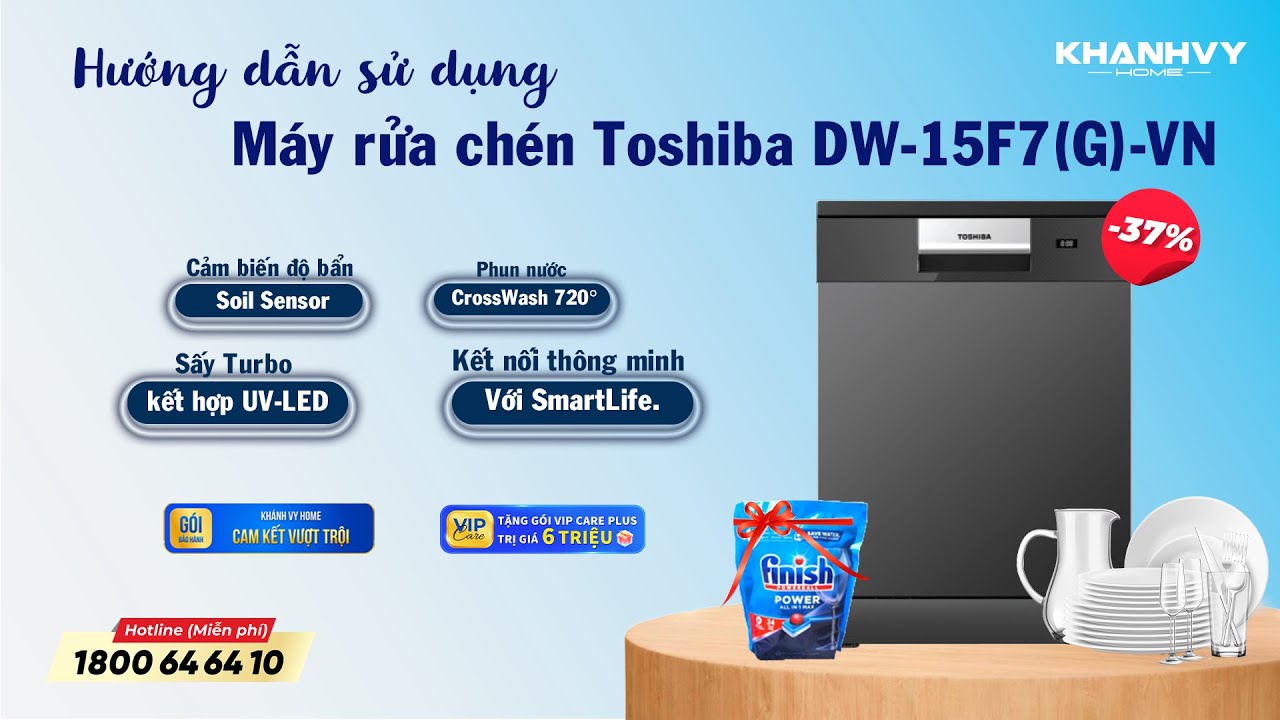 Máy rửa chén Toshiba DW-15F7(G)-VN