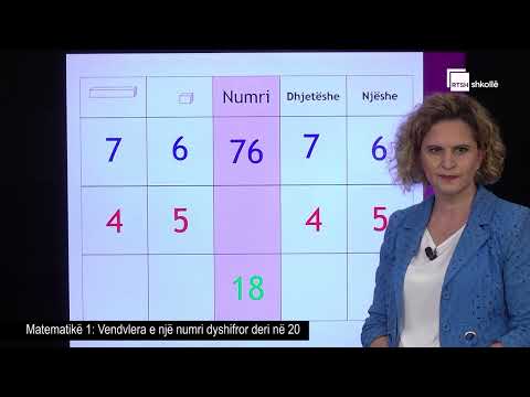 Vendvlera e një numri dyshifror deri në 20 | Matematikë 1