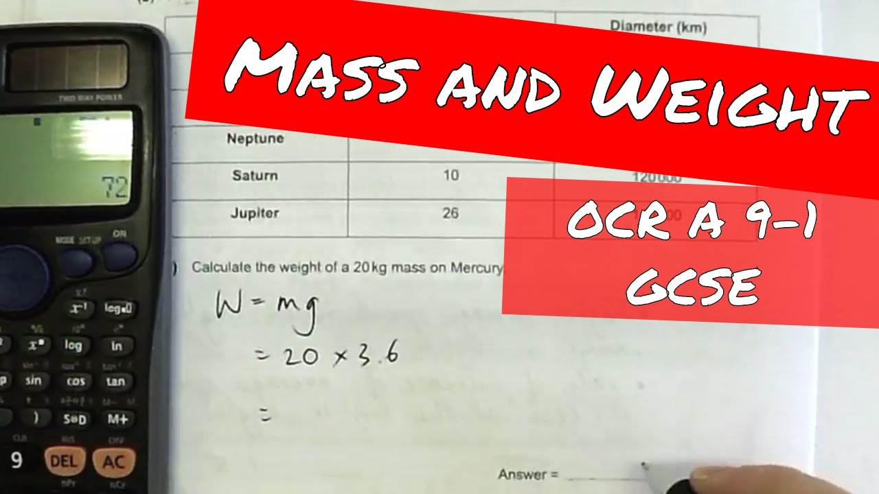 Watch video Mass Weight and Gravitational Potential Energy - OCR Gateway Physics Paper 3 Higher P1-4 Exam Paper Now Mass Weight and Gravitational Potential Energy - OCR Gateway Physics Paper 3 Higher P1-4 Exam Paper