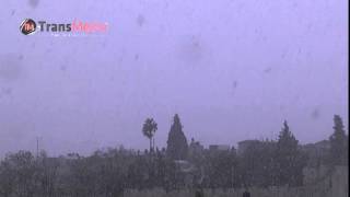 تساقط الثلوج على مدينة القدس ٩-١-٢٠١٥ TransMedia palestine - jerusalem