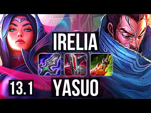IRELIA vs YASUO (TOP) | Rank 3 Irelia, 8 solo kills, Rank 9, 300+ games | EUW Challenger | 13.1