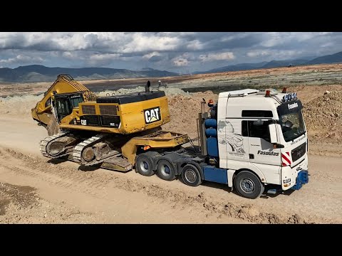 Transporting The Caterpillar 385C Excavator - Fasoulas Heavy Transports