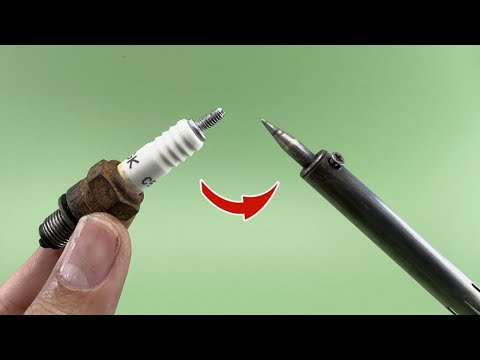 Place the Spark Plug into the Electric Soldering Iron and Admire the Results