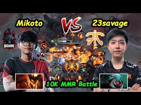 Fnatic 23savage [Weaver] vs BOOM Mikoto [Shadow Fiend] 10K MMR Battle Dota 2 pro Gameplay