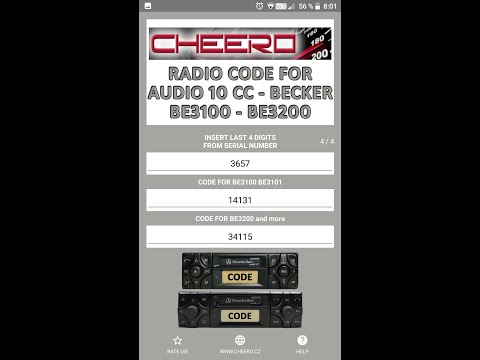 RADIO CODE for AUDIO 10 CC