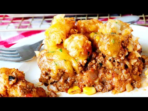Cheesy Cowboy Casserole With Crispy Tater Tots