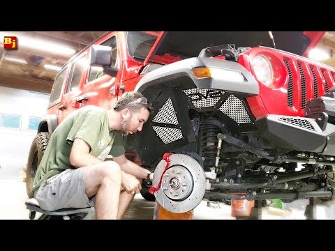 How To Install Power Stop Brakes + Stoping Distance Test - Jeep Wrangler JLU