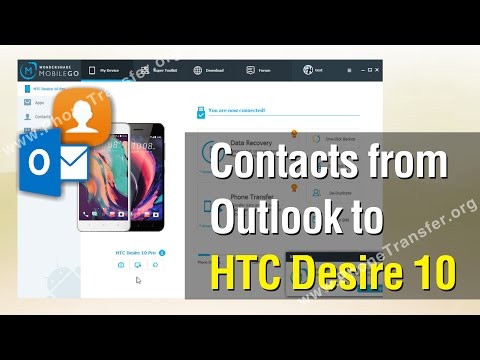 How to Import Contacts from Outlook to HTC Desire 10 Pro LifeStyle