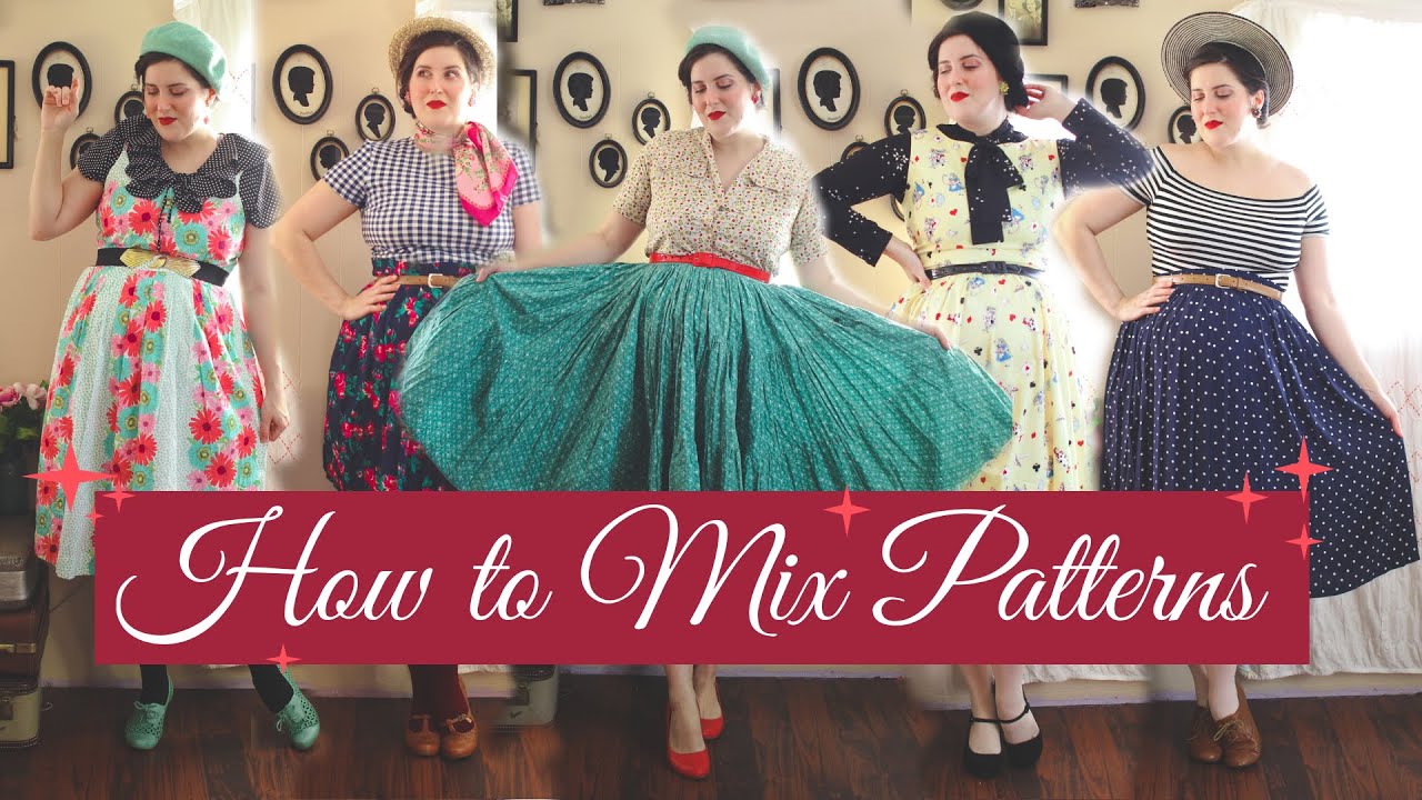 How to Mix Patterns | Five vintage outfit ideas with pattern clashing