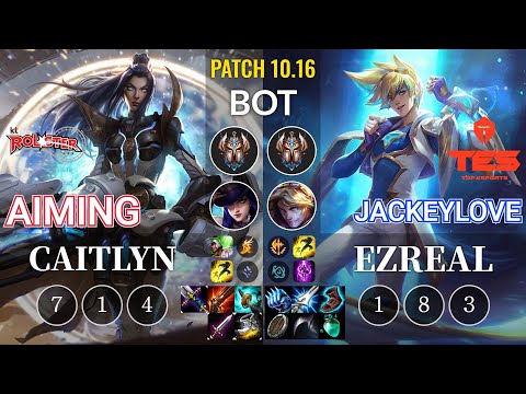 KT Aiming Caitlyn vs TES JackeyLove Ezreal Bot - KR Patch 10.16