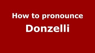 How to pronounce Donzelli