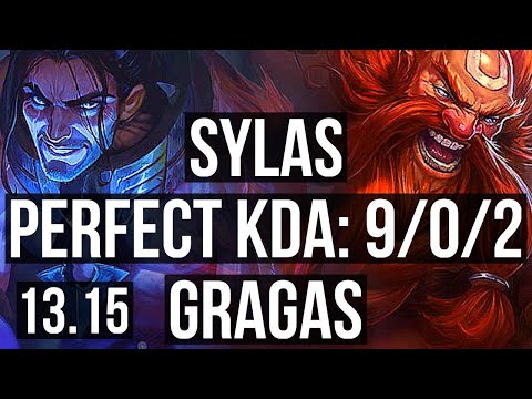 SYLAS vs GRAGAS (MID) | 9/0/2, Legendary | KR Master | 13.15