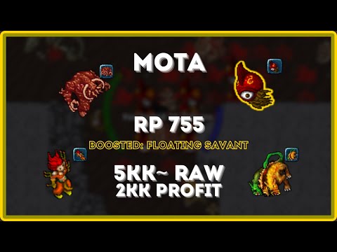 Tibia - RP 755 - MOTA - 4.9kk~ Raw & 2kk Profit [Floating Savant Boosted]