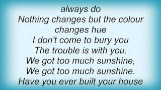 Midnight Oil - Too Much Sunshine Lyrics