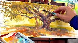 Sketchbook Date: Painting a BIG Happy Tree in the Park 🌳🎨