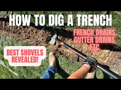 HOW TO DIG A TRENCH - FRENCH DRAIN TRENCH - FASTEST WAY TO DIG A TRENCH BY HAND WITH SHOVEL