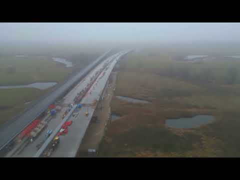 A14 Baustelle Wittenberge Elbbrücke Dezember 2025 im Nebel