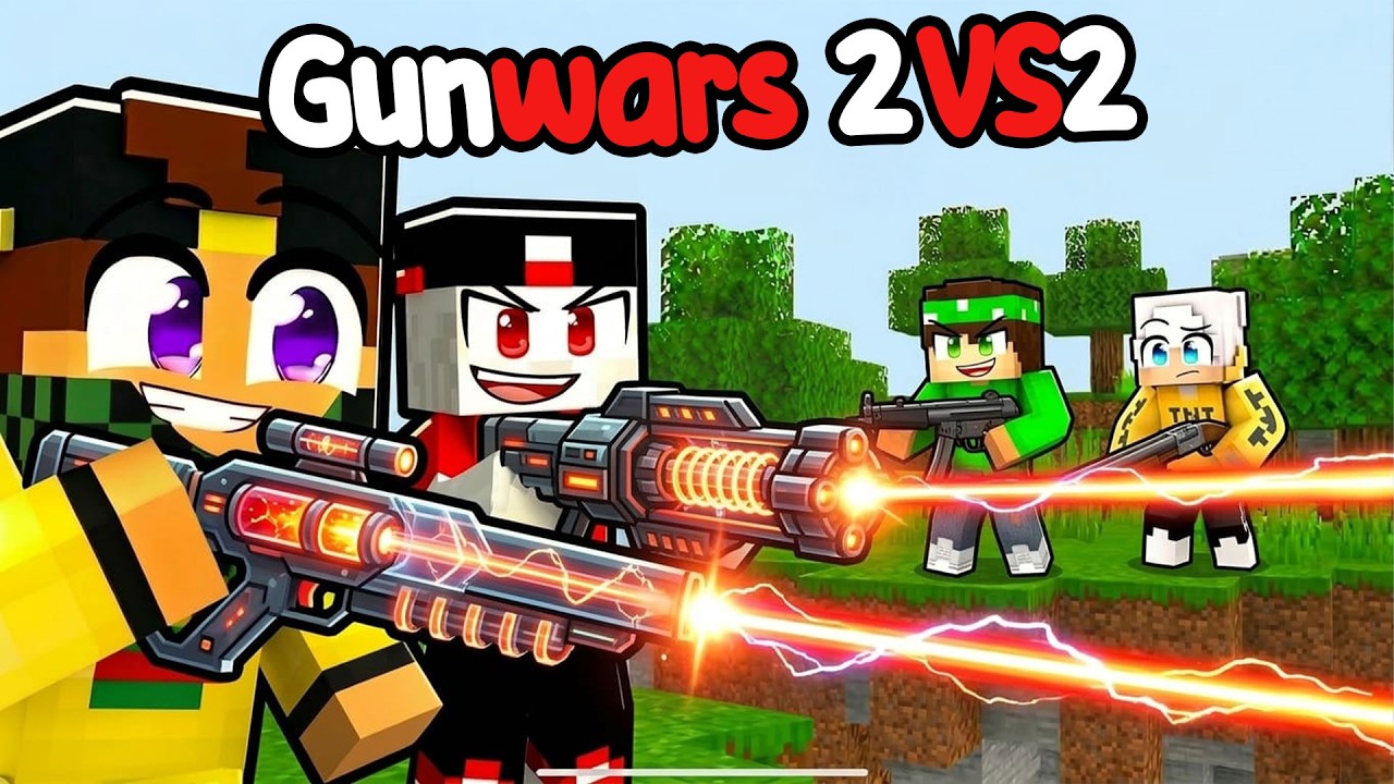 GUNWARS 2vs2 CON I LASER - MARCY LOCO VS BADDI NICO - MINECRAFT ITA