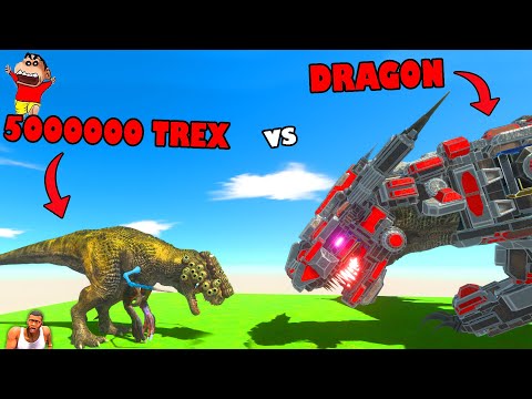 NEW T-REX vs ALL UNITS in Animal Revolt Battle Simulator with SHINCHAN and CHOP