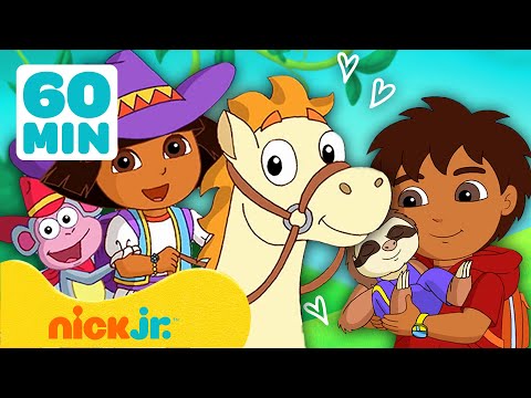 Dora la Exploradora | ¡60 MINUTOS de Dora rescatando animales! 🐯 | Nick Jr. en Español