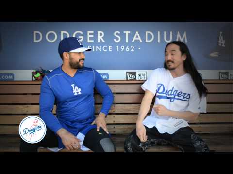 Steve Aoki with Andre Ethier Promo for Dodgers, April 19th