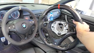 How to Install a CARBON FIBER Steering Wheel on a BMW E92 M3!