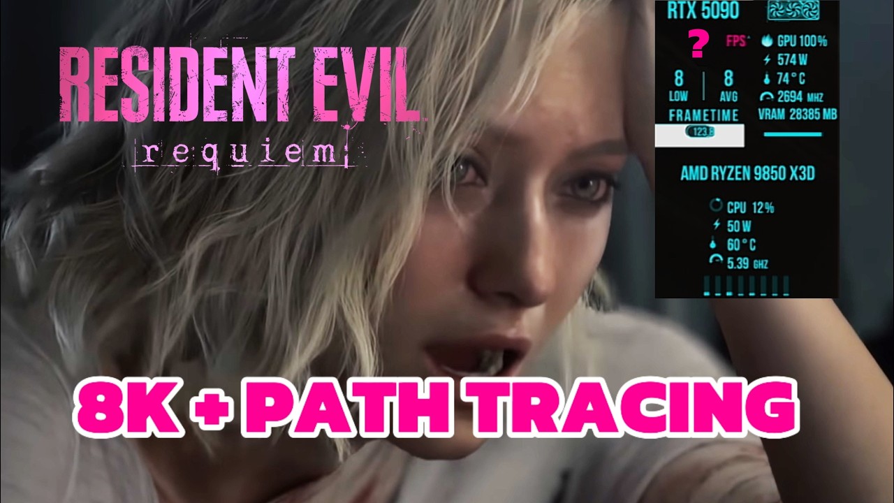 ¡Sale mal! 8K nativos y Path Tracing en RE: Requiem! ¡El consumo es brutal! RTX 5090 MSI Gaming Trio
