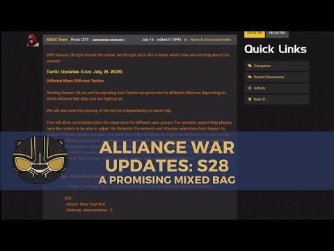 Alliance War Updates: Season 28 - A Promising Mixed Bag