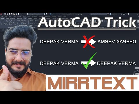 AutoCAD Tricks || How to Mirror Text In AutoCAD MIRRTEXT Command AutoCAD Hack