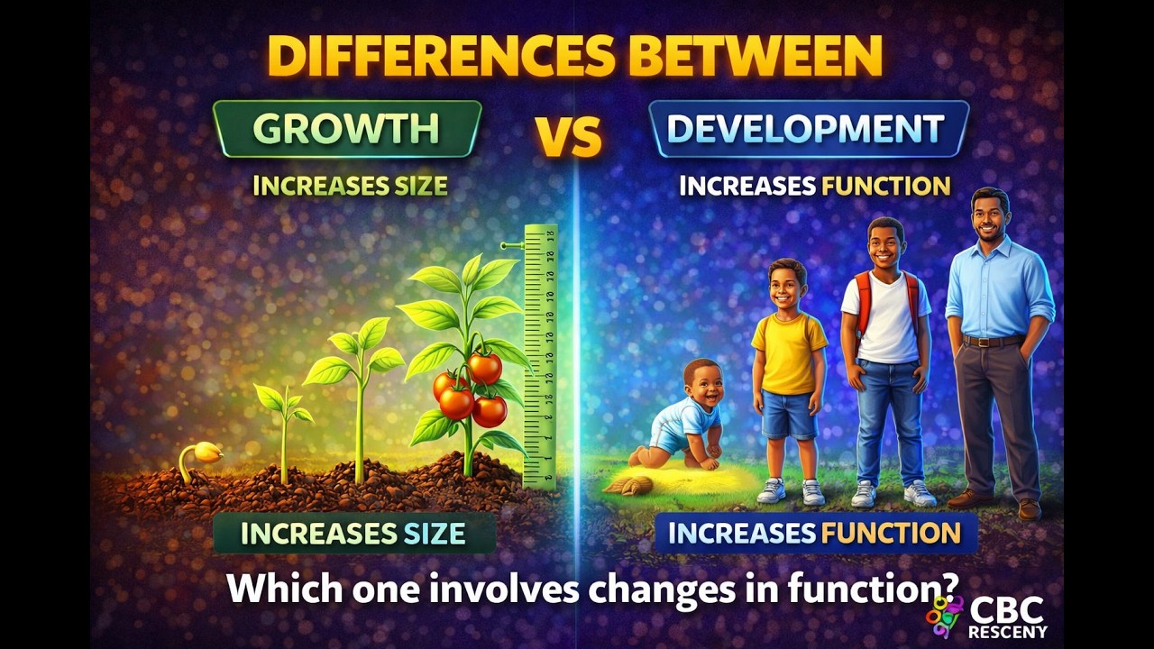 Growth vs Development | Differences Explained | Grade 9 CBC Integrated Science-Lesson 27