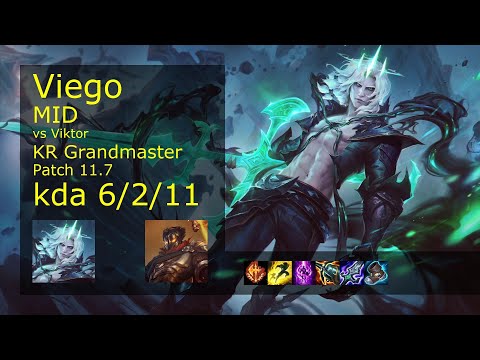 Viego vs Viktor Mid - KR Grandmaster 6/2/11 Patch 11.7 Gameplay // [롤] 비에고 vs 빅토르 미드