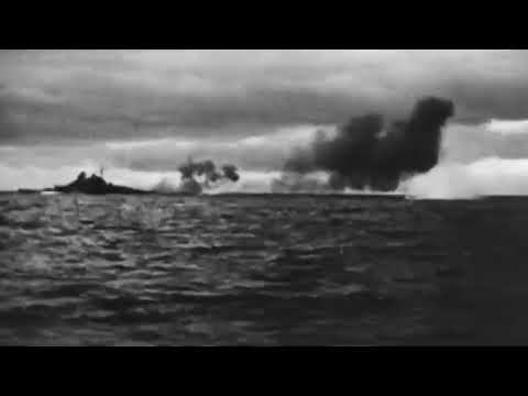 Bismarck and Prinz Eugen in action against Hood