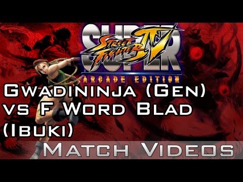 gwadininja (Gen) Vs F Word Blad (Ibuki) SSF4 AE 2012 AE Match Video 1080p HD Super Street Fighter 4