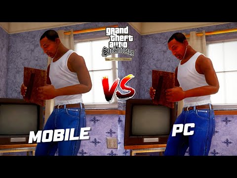 GTA San Andreas Definitive Edition - Mobile Vs PC - Side by Side Comparison