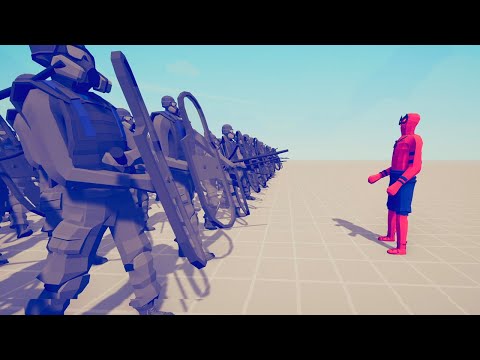 SPIDERMAN vs 100x RIOT POLICE - Totally Accurate Battle Simulator TABS