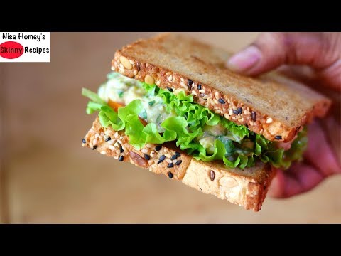Oil Free & High Protein Veg Sandwich Recipe - Healthy Sandwich For Weight Loss - Chana/Chickpea