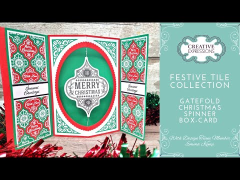Jamie Rodgers Crafts: Festive Gatefold Spinner Box Card | Fun fold card tutorial #Christmascard