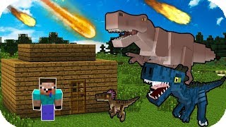 BASE NOOB VS EXTINCIÓN DE LOS DINOSARIO MINECRAFT TROLL + ROLEPLAY