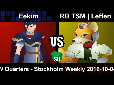 Eekim (Marth) vs RB TSM Leffen (Fox) - Winners Quarters Stockholm Weekly 2016-10-04