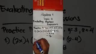 Algebra 1 - Topic 3.1 Evaluating Algebraic Expressions ( Practice Problem)